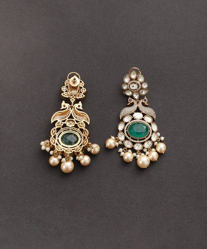 Ranchi_Handcrafted_Silver_Alloy_Earrings_With_Moissanite_Polki_And_Semi_Precious_Stones_WeaverStory_03