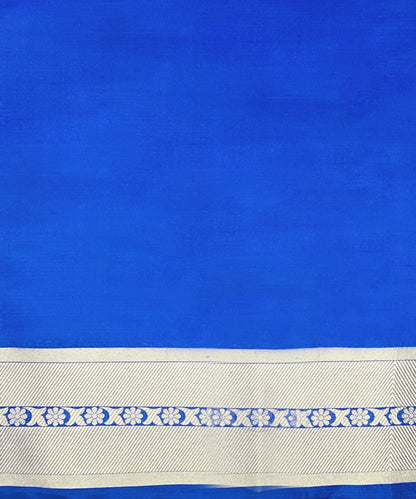 Electric Blue Handloom Pure Katan Silk Kimkhab Banarasi Saree