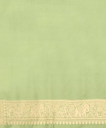 Green Handloom Pure Katan Silk Shikargah Banarasi Saree