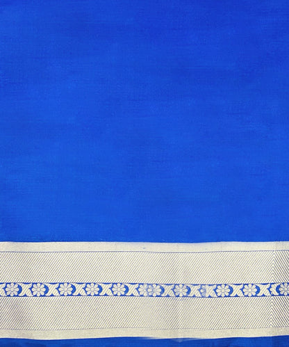 Electric Blue Handloom Pure Katan Silk Tanchoi Banarasi Saree