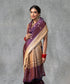 Wine Handloom Kadhwa Booti Pure Katan Silk Banarasi Saree With Grey Selvedge