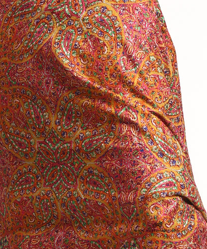 Handwoven Mustard Pure Pashmina Shawl With Soznikari