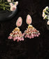 Divija_Handcrafted_Pink_Jhumka_With_Pearls_WeaverStory_01