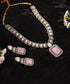 Parinitha_Handcrafted_Pink_And_Green_Necklace_Set_WeaverStory_01