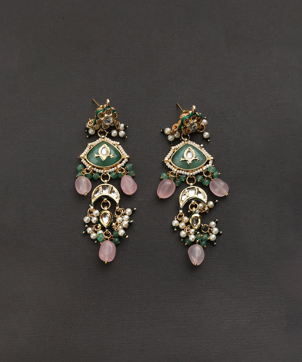 Rishima_Handcrafted_Earrings_With_Semi_Precious_Stones_And_Pearls_WeaverStory_02