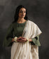 Green Handloom Pure Linen Stitched Blouse With Pin Tuck Detailing Blouses/ Crop Tops