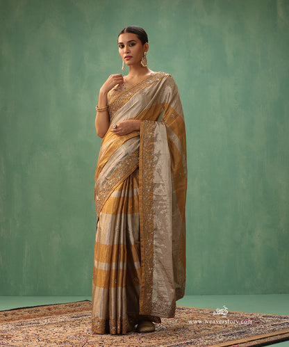 Gold-And-Silver-Tissue-Chanderi-Silk-Saree-With-Scallop-Hand-Embroidery_WeaverStory_02