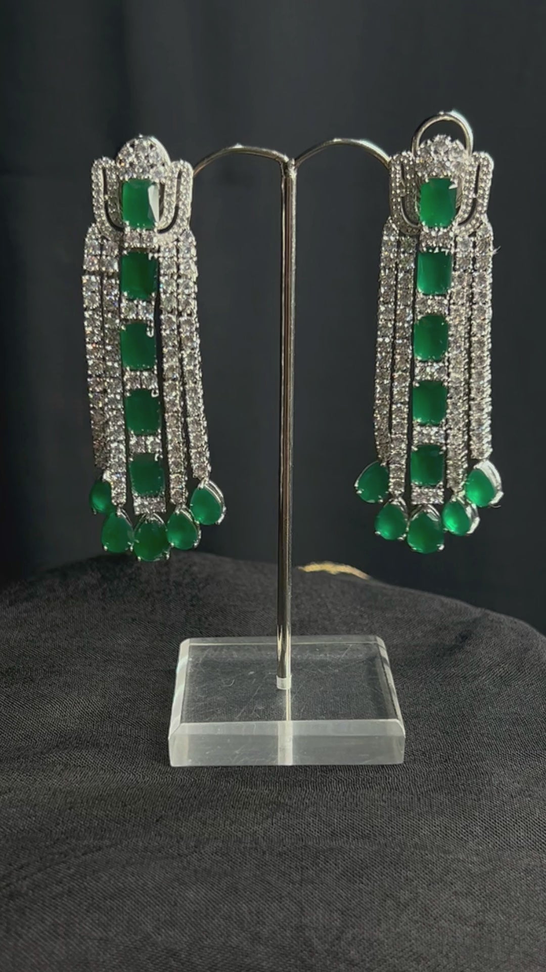 Nayaka_Handcrafted_Green_Earrings_With_Semi_Precious_Stones_WeaverStory_04