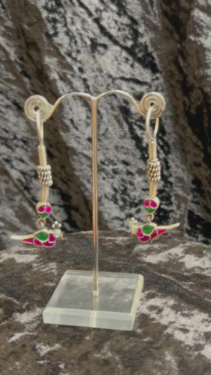 Ushi_Handcrafted_Oxidised_Pure_Silver_Earrings_With_Bird_Motifs_WeaverStory_04