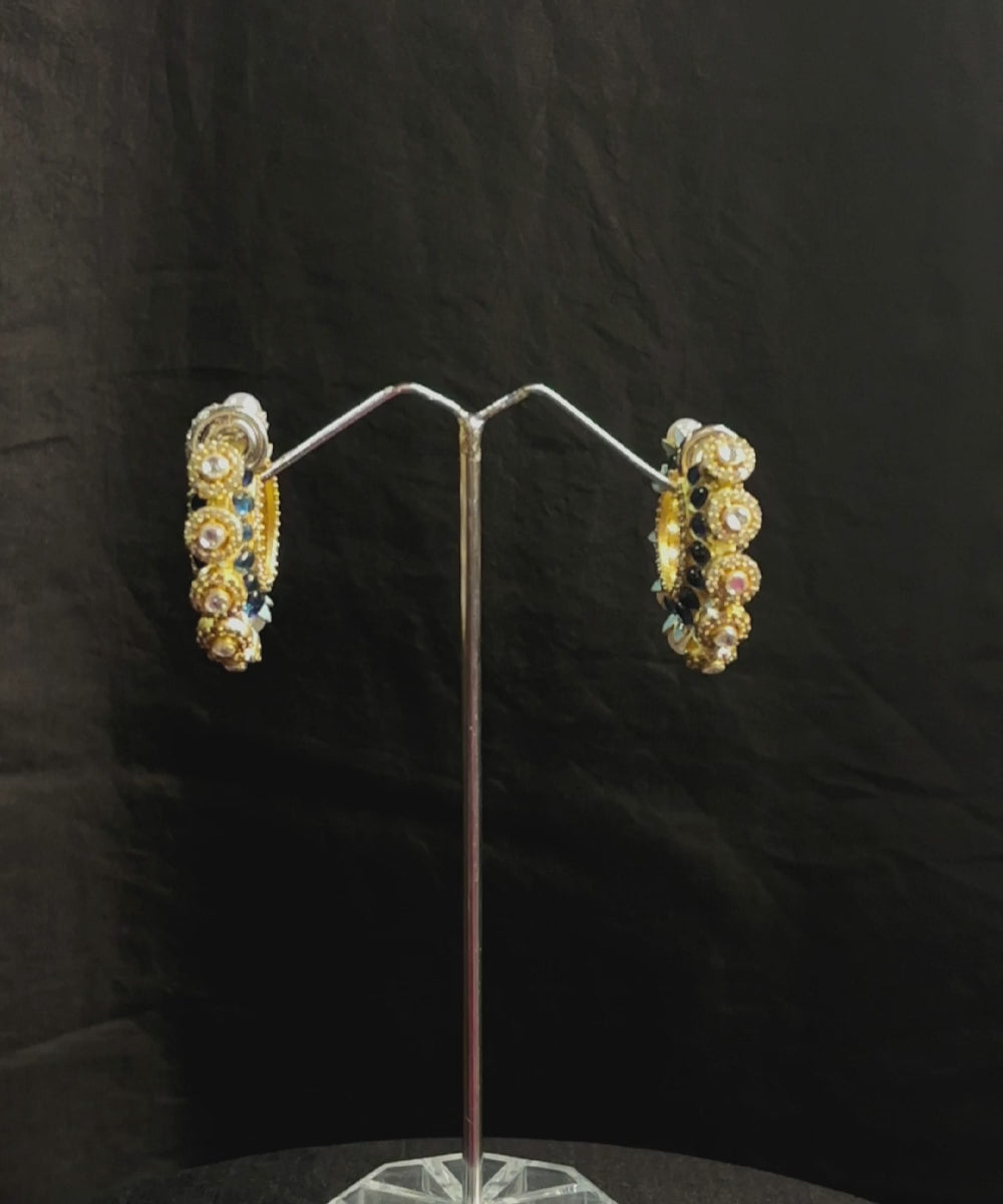 Divya Handcrafted Earrings With Semi Precious Stones And Pearls