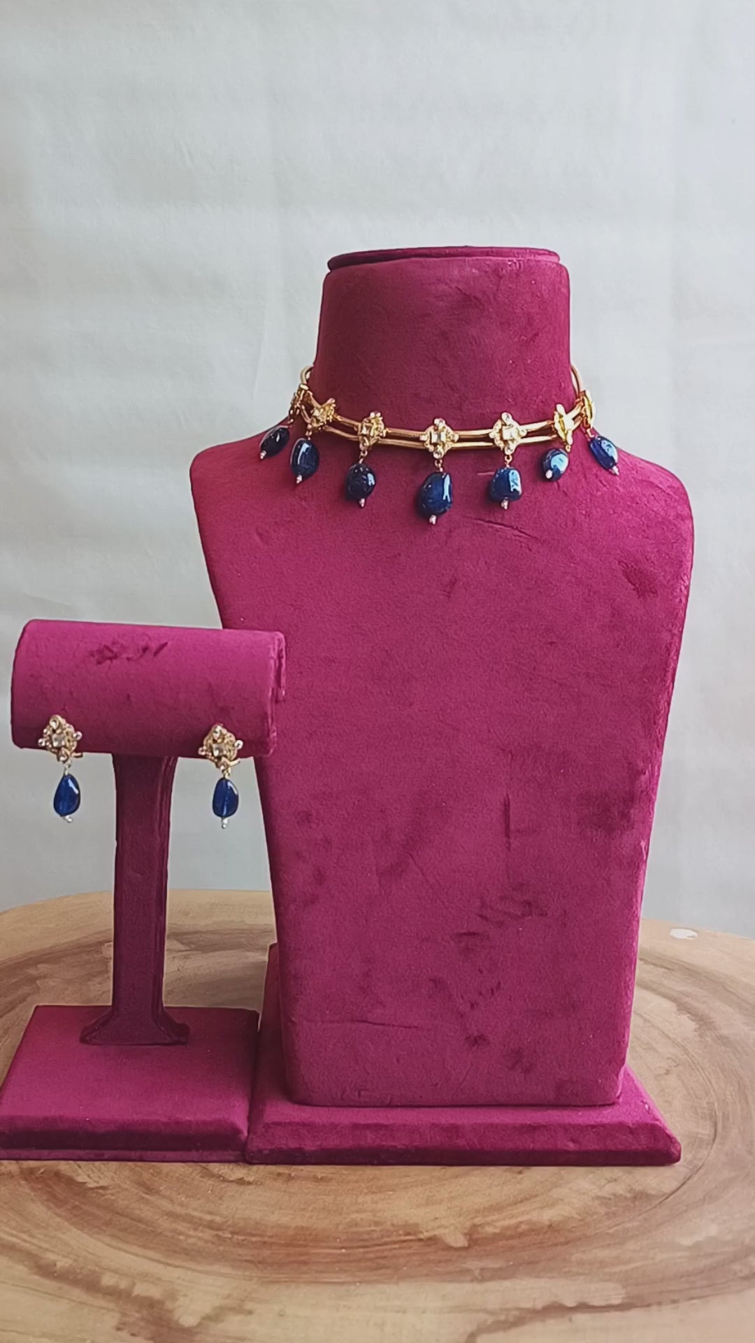 Zarrin Handcrafted Pure Silver Necklace Set With Semi Precious Stones