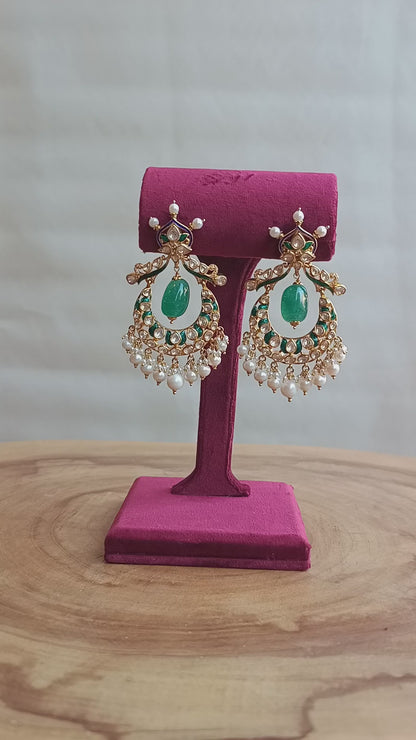 Nasreen Handcrafted Pure Silver Earrings With Semi Precious Stones