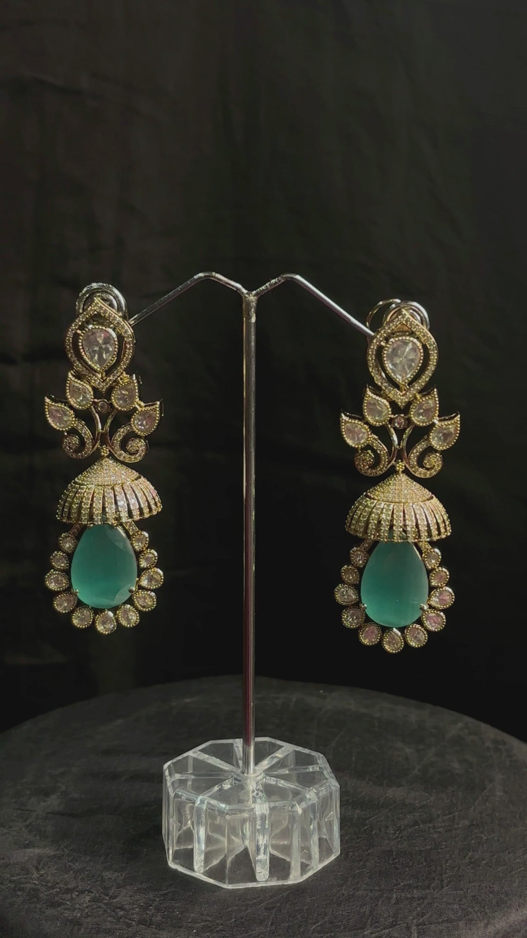 Bhavya Handcrafted Earrings With Semi Precious Stones