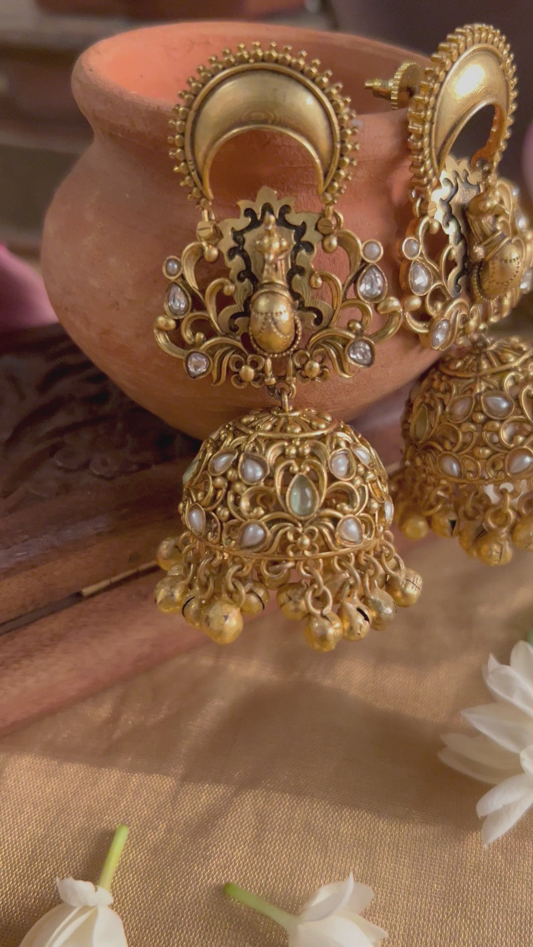 Adrisuta Handcrafted Chand Jhumka