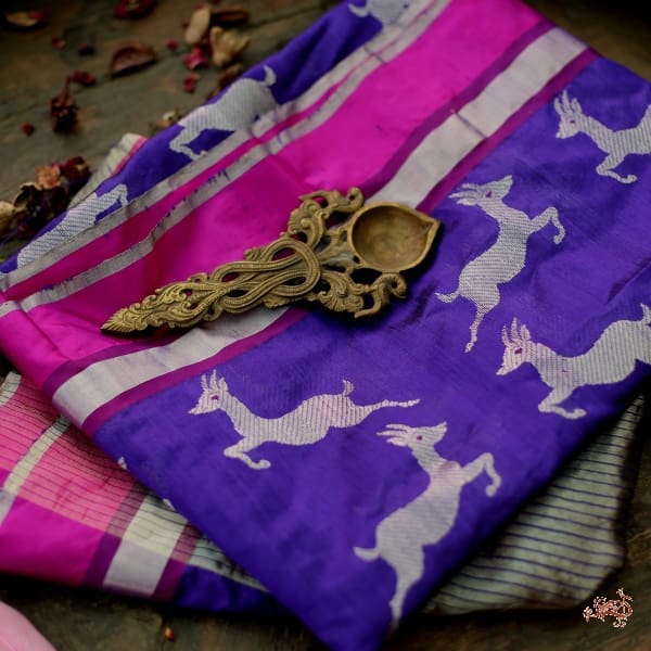 Handwoven_Silk_dupatta_with_deer_motifs_WeaverStory_01