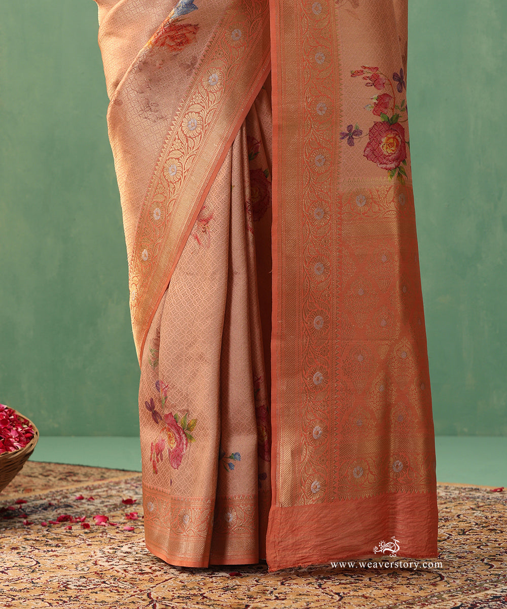 Handloom-Peach-Pure-Katan-Silk-Zari-Tanchoi-Banarasi-Saree-With-Floral-Digital-Print_WeaverStory_04