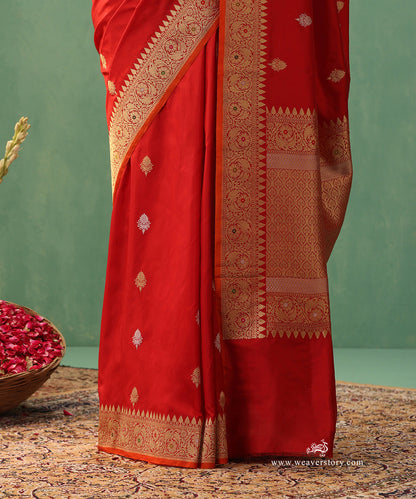 Red-Handloom-Pure-Katan-Silk-Banarasi-Saree-With-Meena-Border-And-Booti_WeaverStory_04