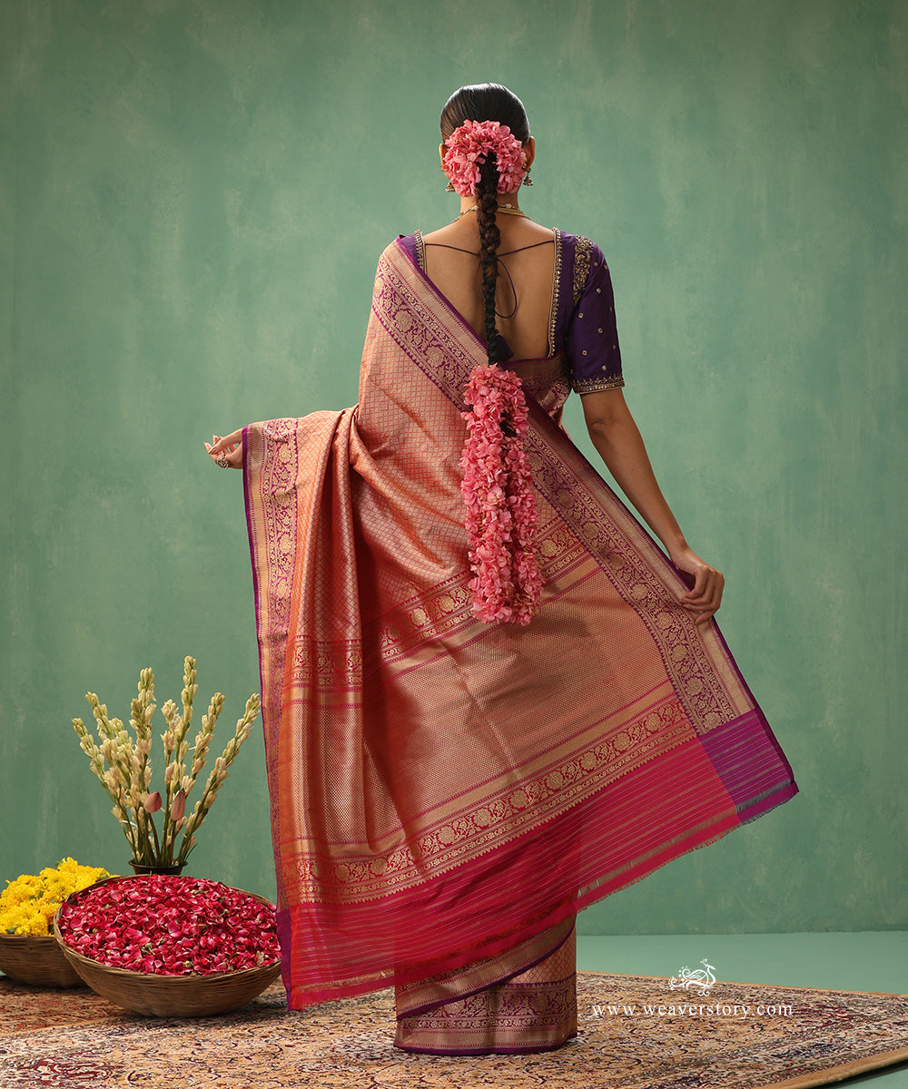 Red-Handloom-Pure-Katan-Silk-Kimkhab-Banarasi-Saree-With-Purple-Border_WeaverStory_03