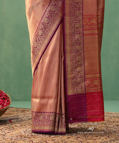 Red-Handloom-Pure-Katan-Silk-Kimkhab-Banarasi-Saree-With-Purple-Border_WeaverStory_04