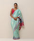 Ice_Blue_Handloom_Pure_Tusser_Georgette_Banarasi_Saree_With_Floral_Boota_And_Contrast_Border_Pallu_WeaverStory_01