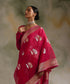 Fuchsia Pink Dual Tone Handloom Pure Kora Silk Banarasi Saree With Booti