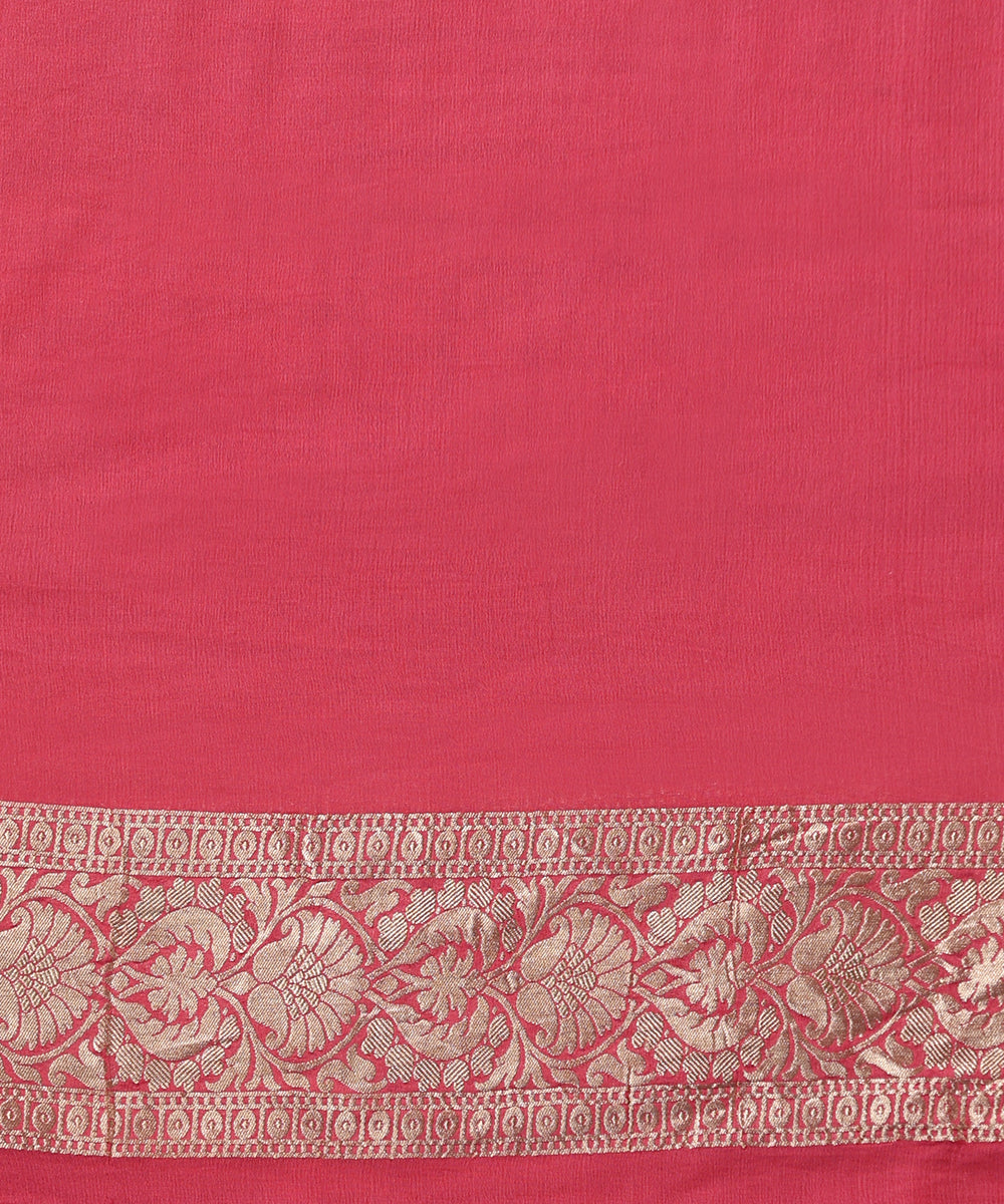 Handloom_Pink_Pure_Georgette_Banarasi_Saree_With_Allover_Cutwork_Jaal_WeaverStory_05