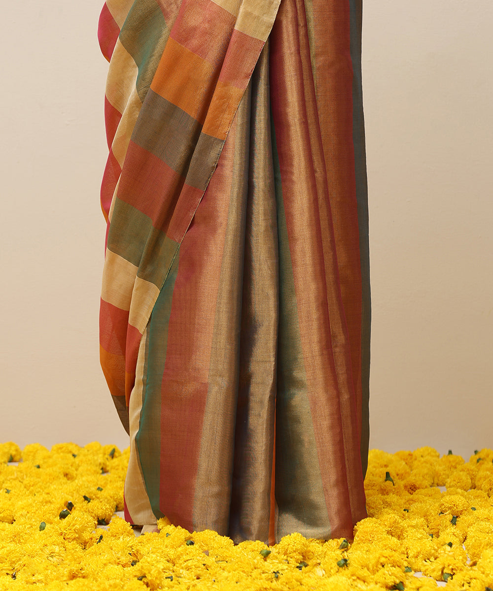 Rust_And_Gold_Handloom_Multicolor_Stripe_Pure_Tissue_Chanderi_Saree_WeaverStory_04