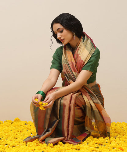 Rust_And_Gold_Handloom_Multicolor_Stripe_Pure_Tissue_Chanderi_Saree_WeaverStory_01