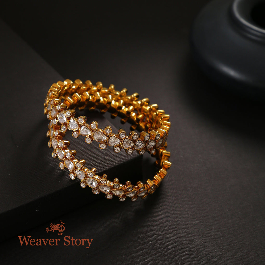 Chamak_Bangle_with_Polki_and_Pure_Silver_WeaverStory_01