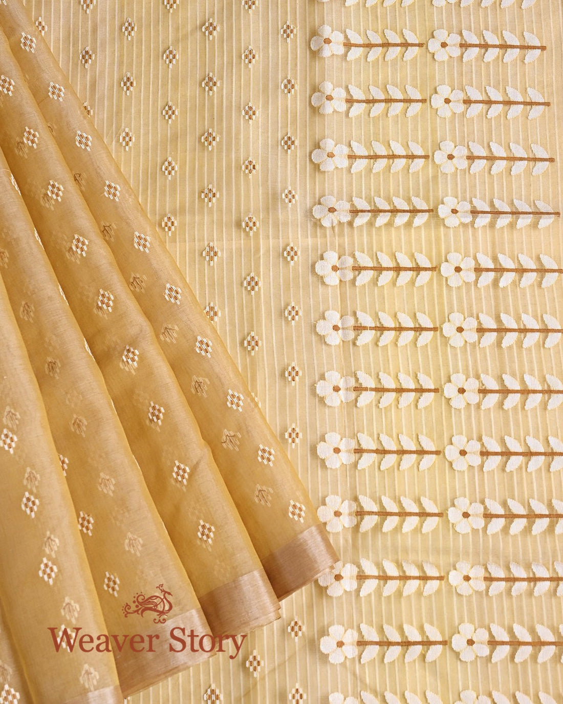 Handwoven_Beige_Brown_Silk_Muslin_Jamdani_Saree_with_White_Booti_WeaverStory_01