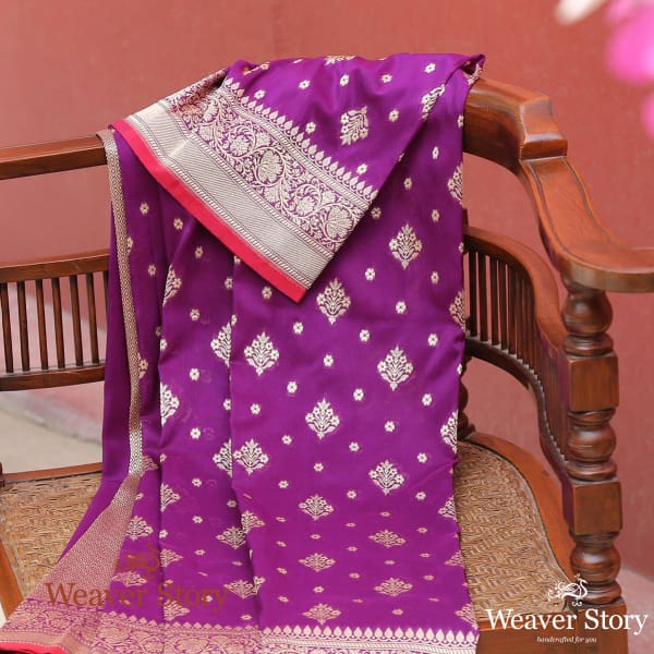 Handwoven_Purple_Katan_Georgette_Dupatta_WeaverStory_01