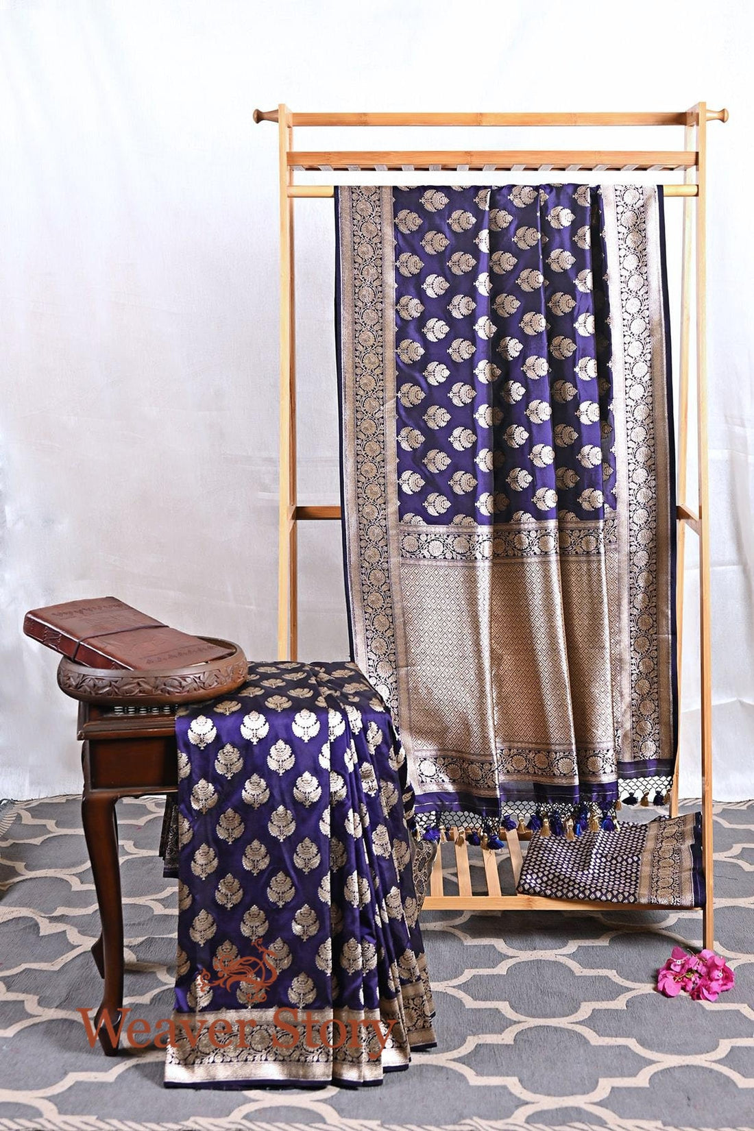 Purple_Banarasi_Katan_Silk_Saree_with_Zari_Motifs_WeaverStory_01