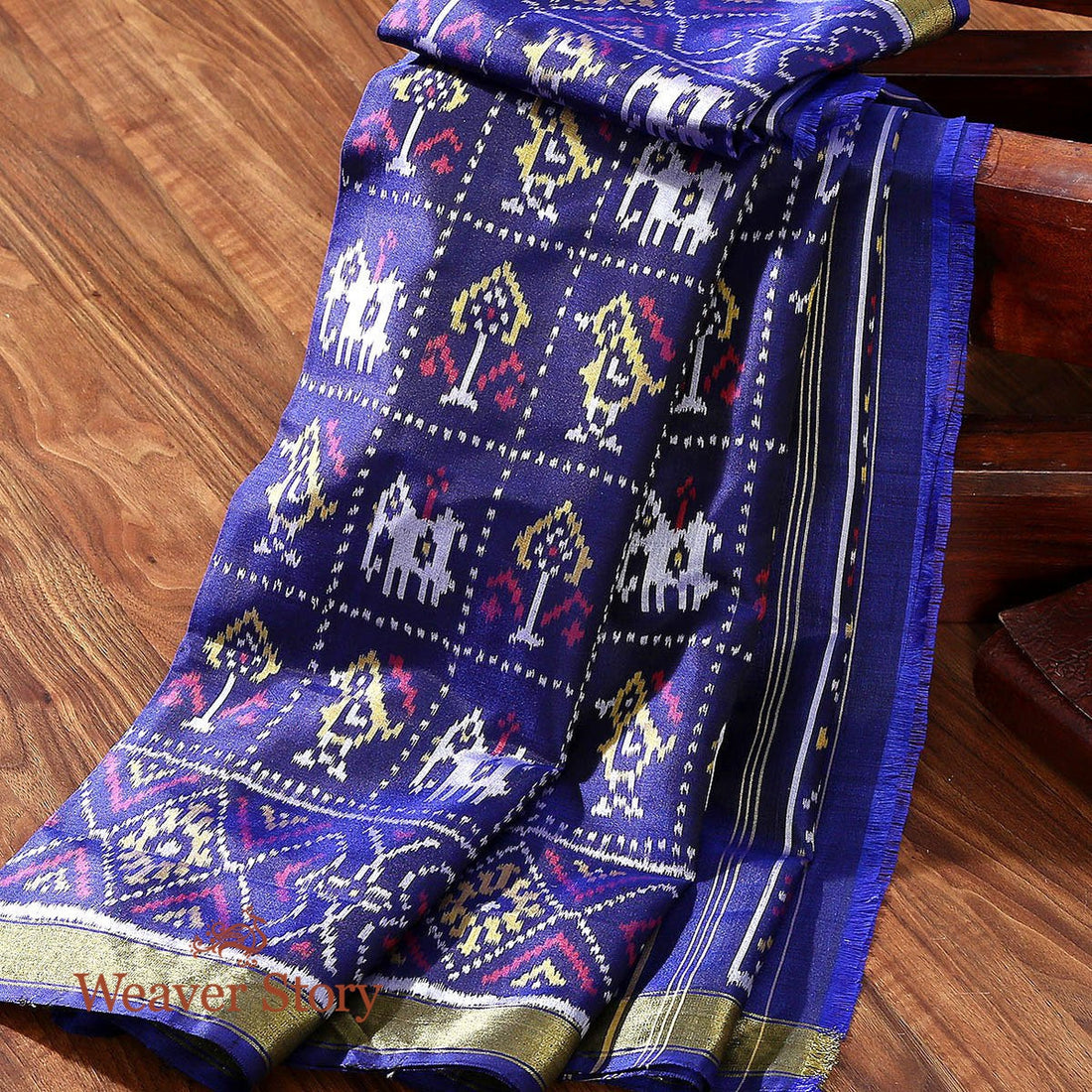Handloom_Blue_Rajkot_Patola_Silk_Dupatta_WeaverStory_01