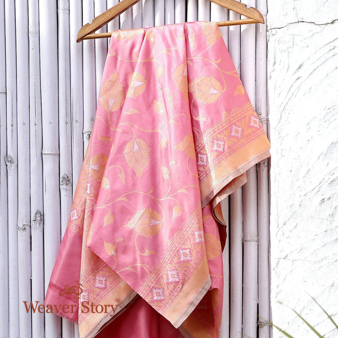 Handloom_Rose_Pink_Sona_Rupa_Jaal_Dupatta_WeaverStory_01