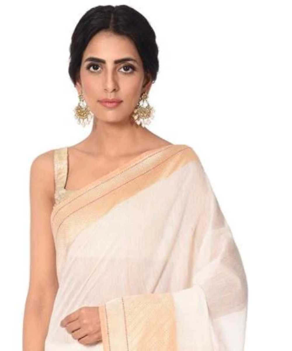 Handloom Pure cotton plain Sarees with konia Pallu and heavy blouse