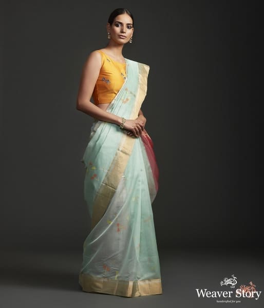 Blue_cotton_silk_chanderi_saree_with_butterfly_Motifs_WeaverStory_02