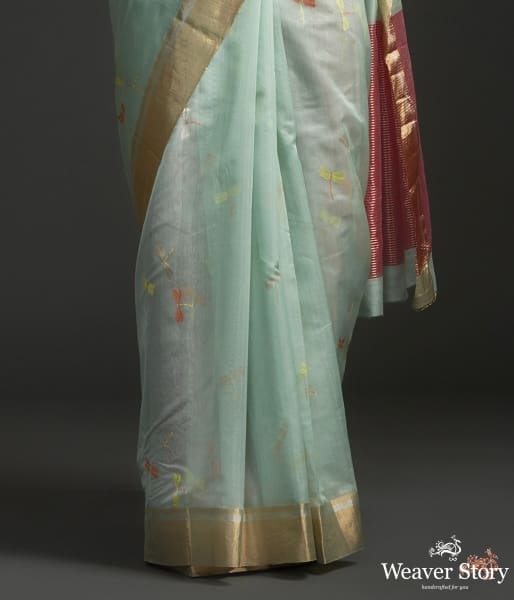 Blue_cotton_silk_chanderi_saree_with_butterfly_Motifs_WeaverStory_03