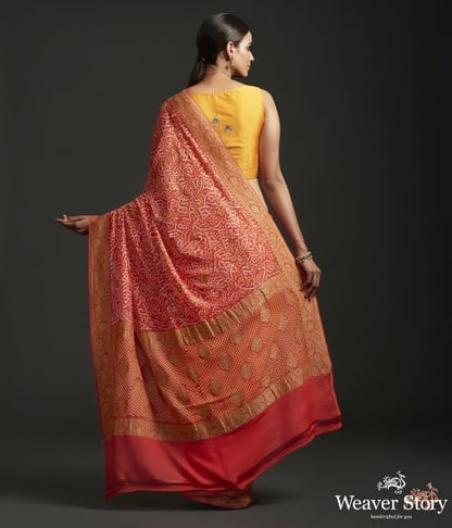 Handwoven_Banarasi_Bandhej_Saree_in_Orange_color_WeaverStory_04