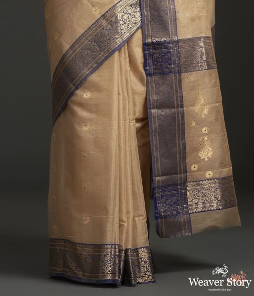 Golden_Beige_tissue_and_mercerised_cotton_saree_WeaverStory_04