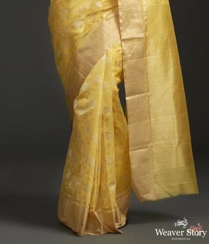 Sunny_yellow_chanderi_jangla_saree_WeaverStory_04