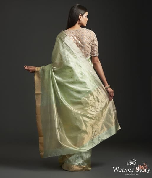 Handwoven_pistachio_green_Chanderi_silk_saree_WeaverStory_03