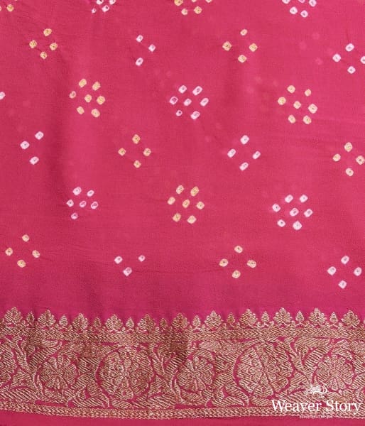 Handwoven_Banarasi_georgette_saree_with_rye_bandhej_WeaverStory_05