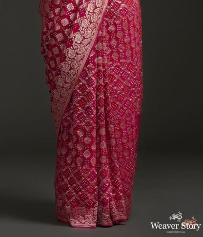 Handwoven_Banarasi_Bandhej_Saree_in_pink_WeaverStory_04