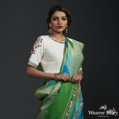 Green_and_blue_banarasi_jangla_with_rangkat_dye_WeaverStory_01