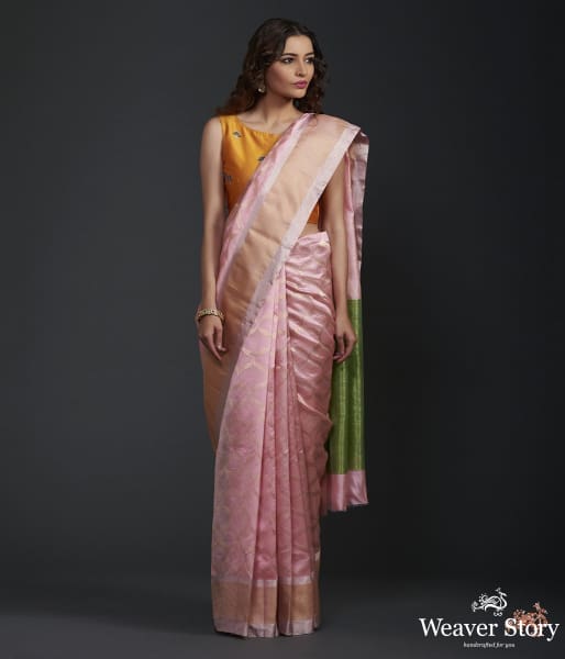 Light_pink_handwoven_jangla_saree_woven_in_chanderi_WeaverStory_02