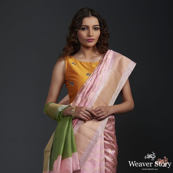 Light_pink_handwoven_jangla_saree_woven_in_chanderi_WeaverStory_01