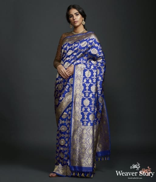 Royal_Blue_sona_rupa_kadhwa_jangla_with_intricate_floral_jaal_WeaverStory_02