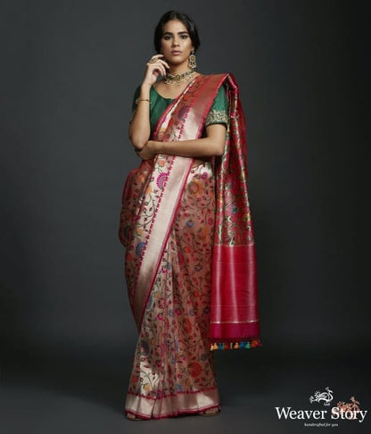 Handwoven_Banarasi_kimkhab_saree_with_intricate_meenakari_WeaverStory_02