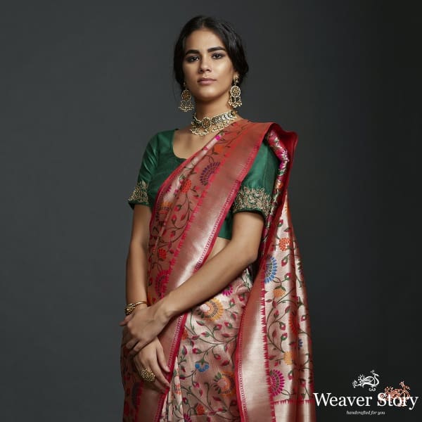 Handwoven_Banarasi_kimkhab_saree_with_intricate_meenakari_WeaverStory_01