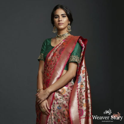 Handwoven_Banarasi_kimkhab_saree_with_intricate_meenakari_WeaverStory_01